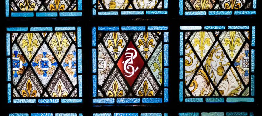 A stained glass window at Mountford Chambers